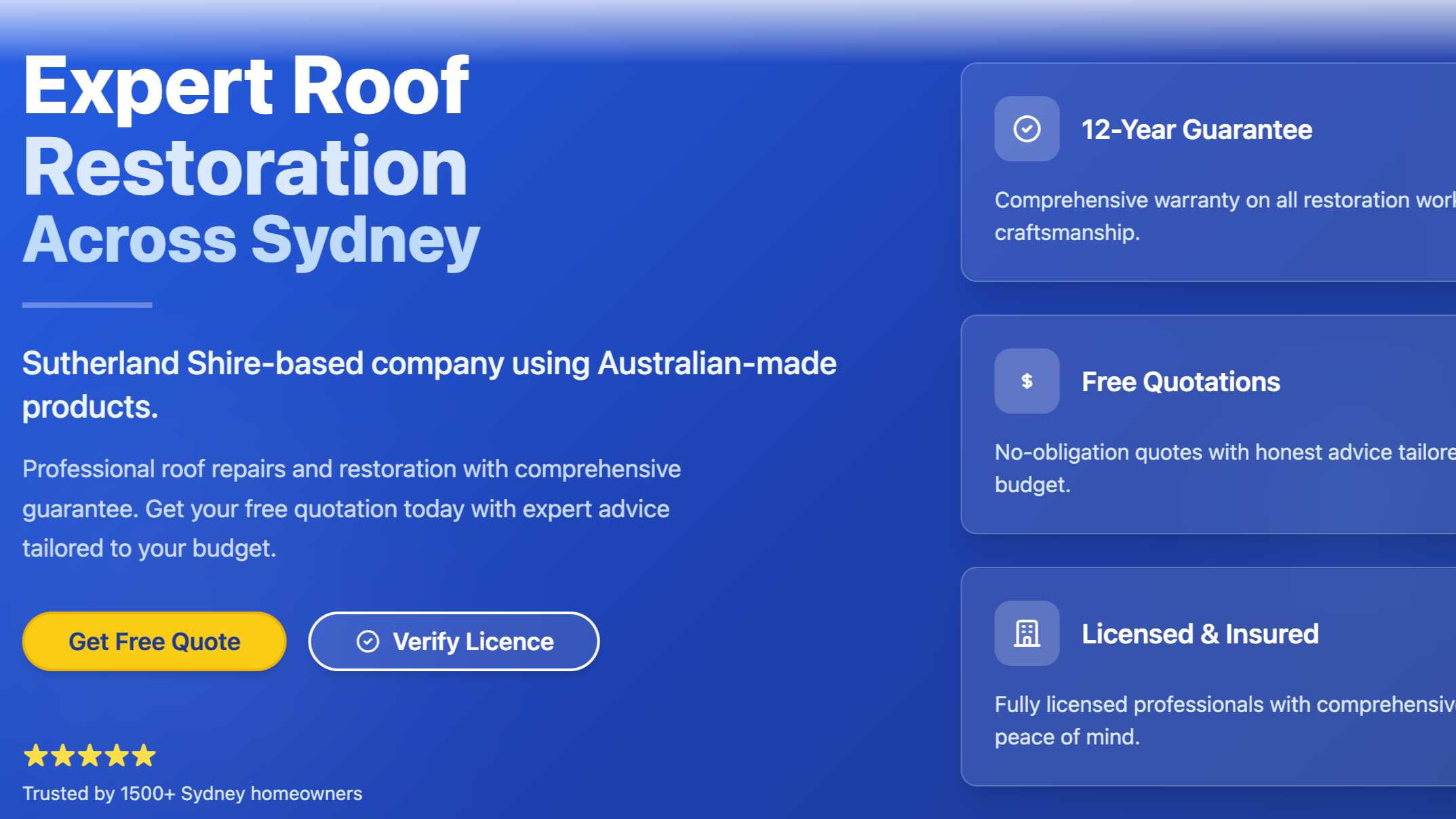 Excel Roof Restoration team led by Claudio Ditto working on a residential roof project in Sydney